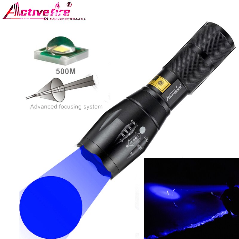 Outdoor fishing blue light lighting flashlight blue light multifunctional strong light A100 light source lighting flashlight
