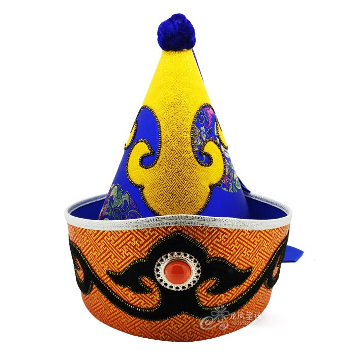 Mongol mâle chapeau pointu haut casquette minorité chapeau Prince de mongolie scène de danse pointu extrémité Folk chapeau