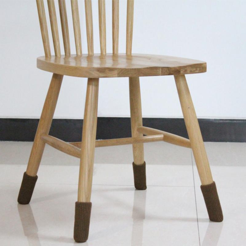 4 stk stol ben sokker fødder ærme borddækning skridsikker strikning uld gulvbeskyttelse møbelbeskytter tykkere dækbord