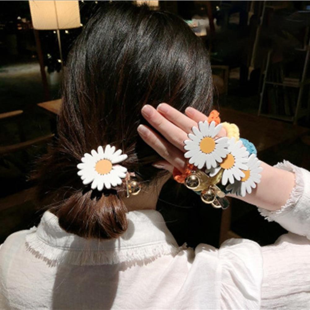 ¡Novedad de primavera y verano! Diadema de goma elástica coreana con de margaritas y flores, diademas de goma para el pelo, diadema para mujer