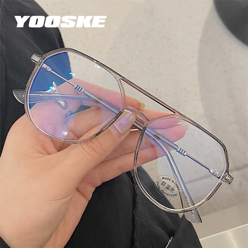 YOOSKE-monturas de gafas TR90 para ordenador para hombre y mujer, anteojos con bloqueo de luz azul, montura única para miopía, lentes con luz azul