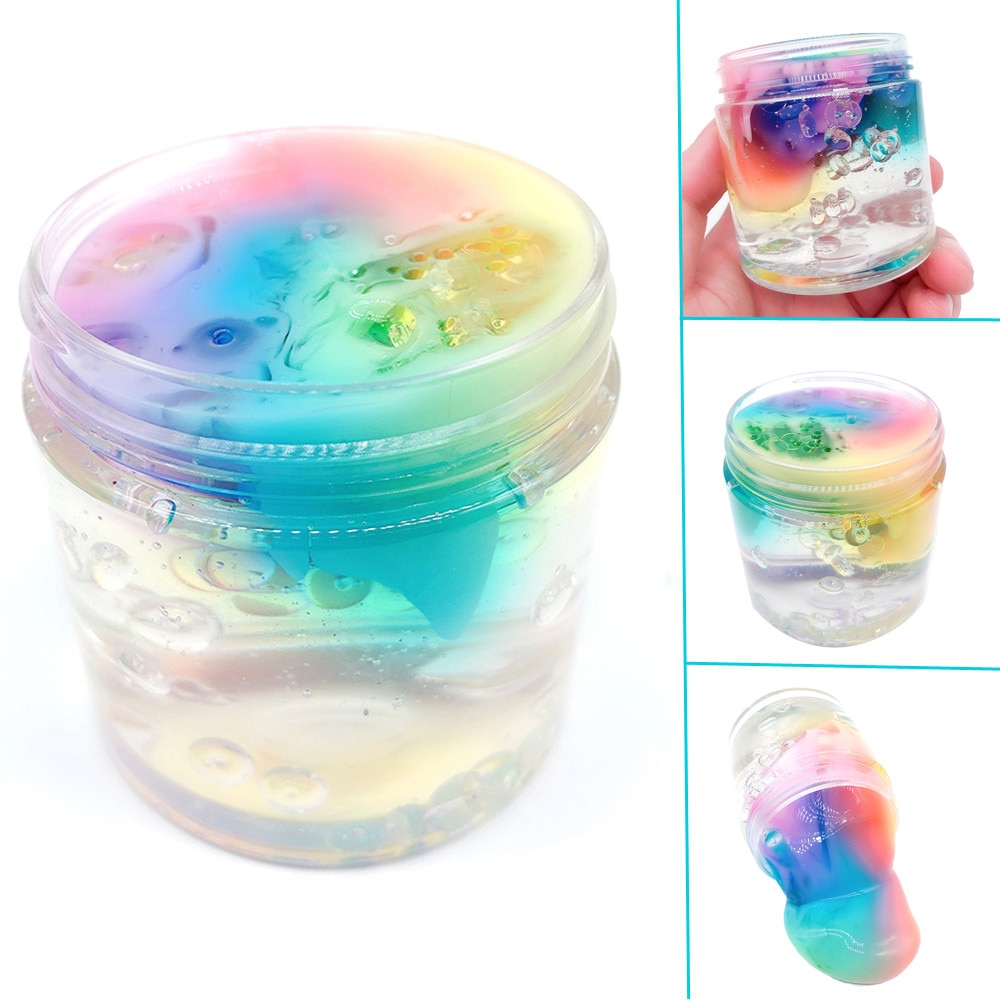 80ml SchöNe Farbe Mischen Wolke Schleim Duftenden betonen freundlicher Tonne Spielzeug ÜSpund freundlicher Hände Auf Fähigkeit juguetes para niños