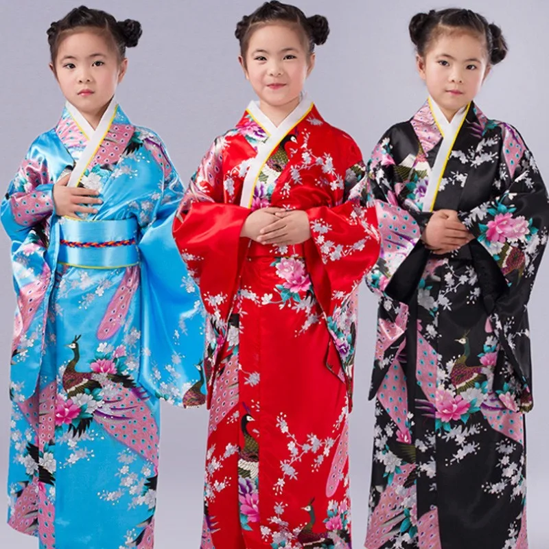 Bedruckte Bademantel Nachthemd Schüler Leistung Kinder Kimono traditionelles Kostüm weibliche Rollenspiel Leistung