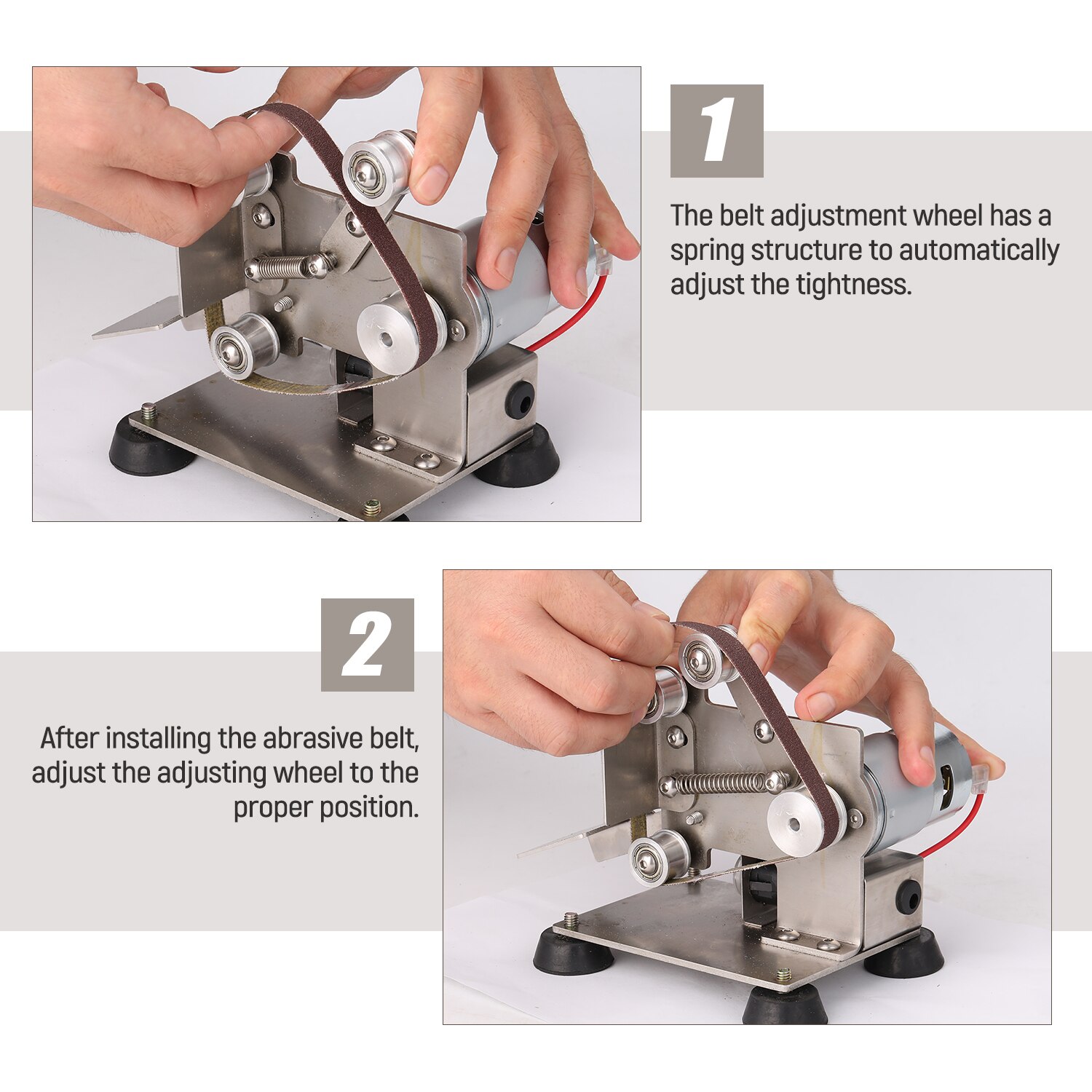 Multifunctional Portable Electric Belt Sander Grinder Mini DIY Polishing Grinding Machine Cutter Edges Sharpener