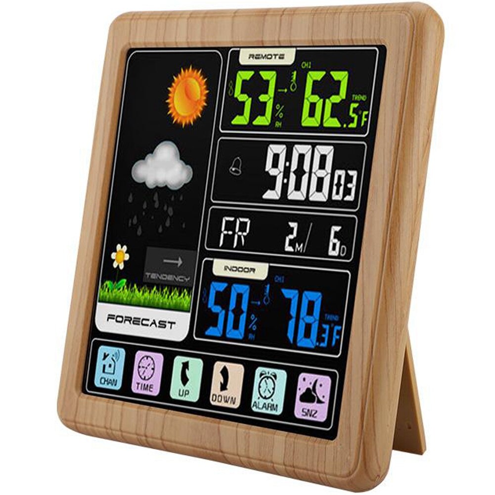 Draadloze Weerstation, Kleur Station, Digitale Indoor Outdoor Thermometer Met Sensor, Vochtigheid Monitor, Bar