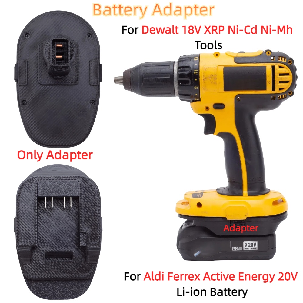 Battery Adapter Converter Accessory for Aldi Ferrex 20V Active Energy Battery TO Dewalt 18V XRP Ni-Cd Ni-Mh Tools(Only Adapter)