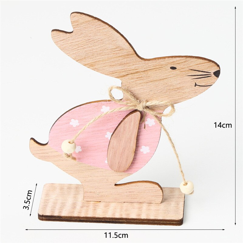 4 sztuk/zestaw 7*11cm wielkanoc królik dekoracje z drewna DIY drewno wiszące rzemiosło Słodki królik wielkanoc ozdoby zaopatrzenie solidny rzemiosła drewna: A