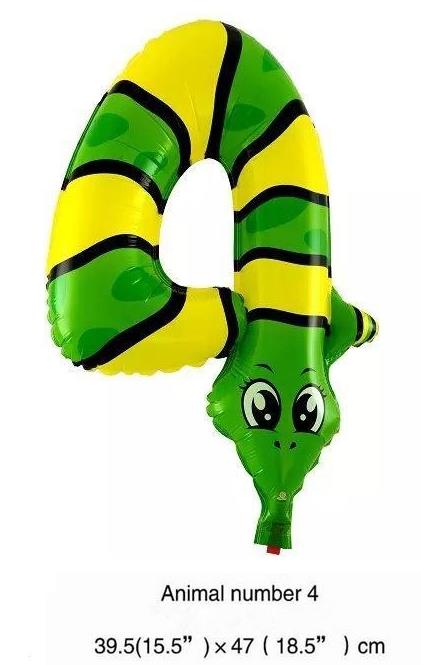 16 inch Party Ballon Dier Nummer Aluminium Ballon 0-9 Cartoon Kind Verjaardag Bruiloft Festival Ballonnen Layout Decoratie