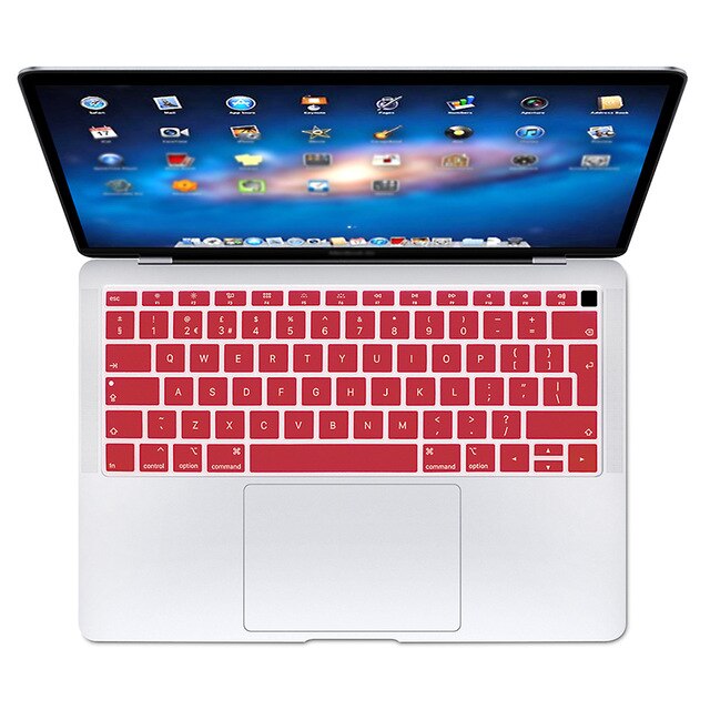 MacBook Air 13 A1932 Keyboard Protector - Silicone Euro Layout Dustproof Waterproof Skin: Wine Red