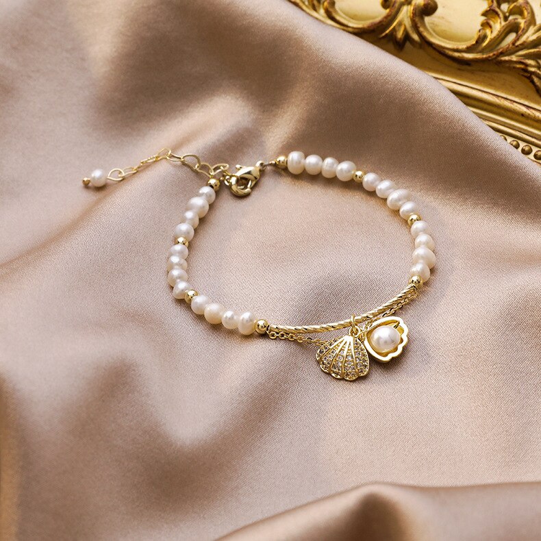 Natuurlijke parel armbanden barokke schelp zeesterren armbanden ins niet-mainstream armband normcore stijl hand sieraden: Een klein aantal