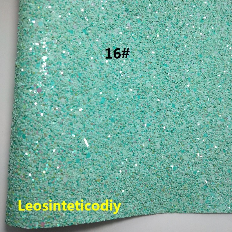 1pc 21 x 29cm syntetiskt läder, cuero sintetico chunky glitter konstläder för att göra rosetter tillbehör  t109: 16