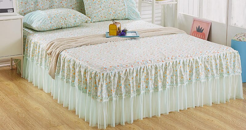 Kant Sprei Kussensloop Beddengoed Set Verse Cubre Cama Sprei Lakens Decor Comfortabel Ademend Verticale Fringe Zomer: Color 5 / 200x220cm 3piece