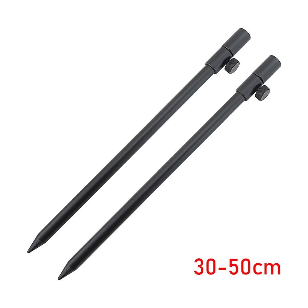 2 st aluminium karp fiske bank pinnar karp fiske spö pod teleskopisk diameter 12mm: 30-50cm