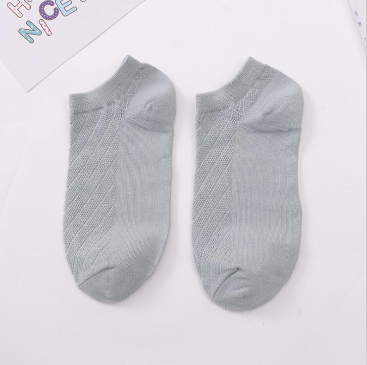 Calcetines de algodón a rayas para mujer, medias pequeñas y frescas de , 5 pares: Gris