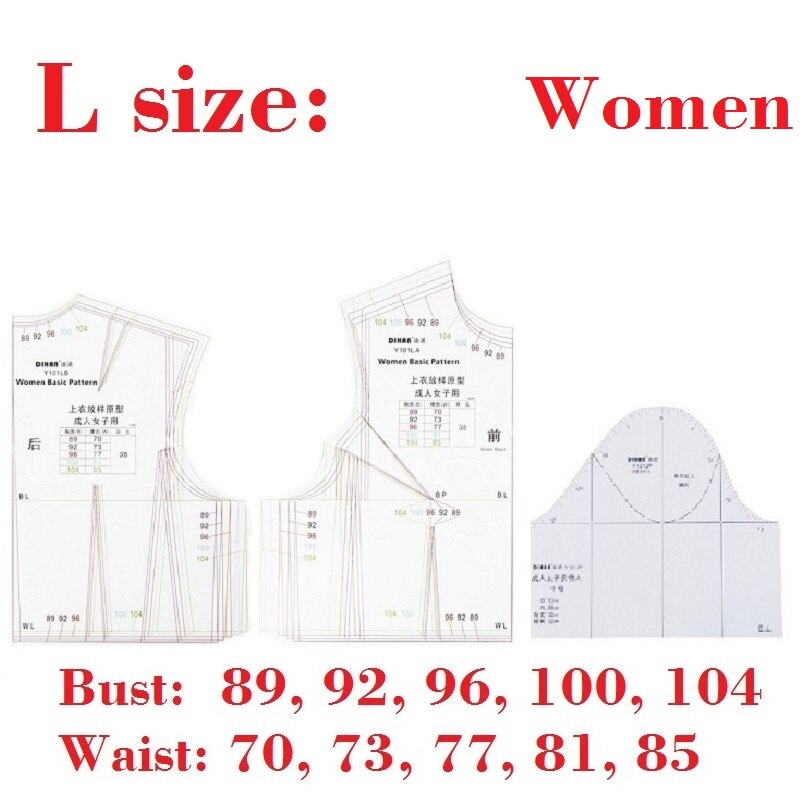 Modèle de Prototype de vêtements pour hommes, règle de à grande échelle pour femmes, outil de fabrication de motifs, 1:1: Large Size Women