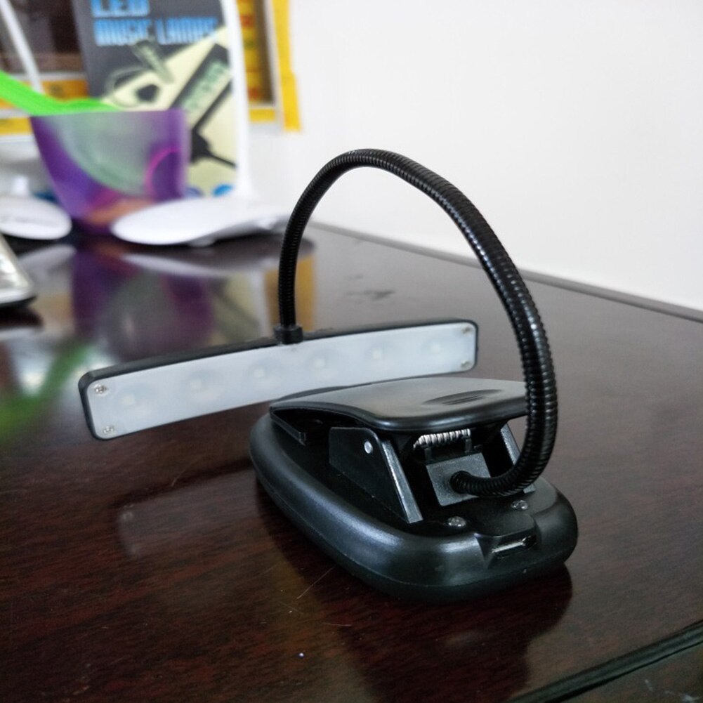 Partition de musique Rechargeable support de lecture livre lumière Clip-on Portable lampe feuille réglable bureau Flexible Eye-Friendly tablette