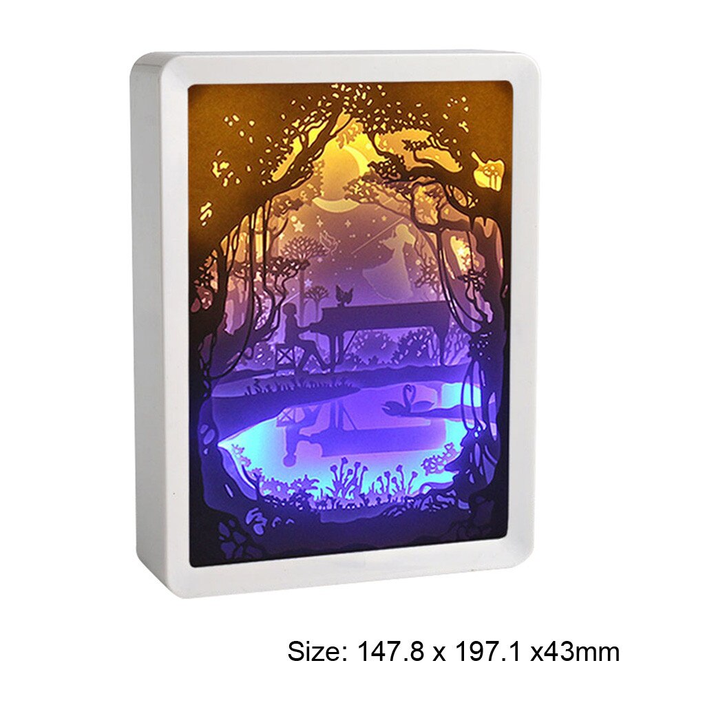 Light Shadow Paper Carved Lights Diy Remote Control Small Night Lighting 3D Paper carving lamp
