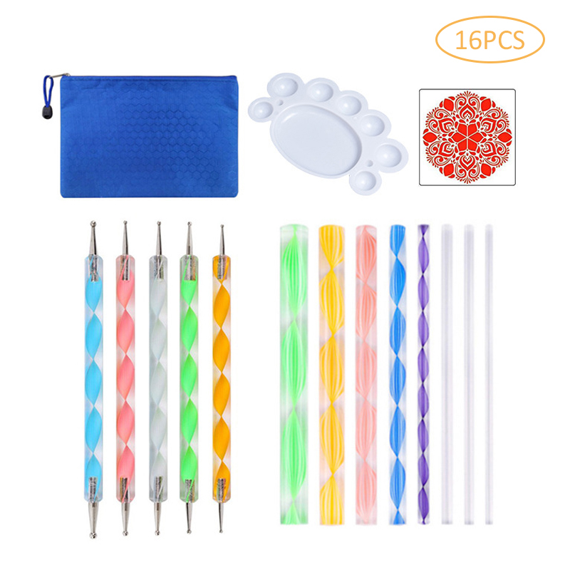 Multi Pieces Mandala Dotting Tools for Painting Rocks Acrylic Rods Double Sided Dotting Tools Mandala Stencils Art Craft Kit: 56A