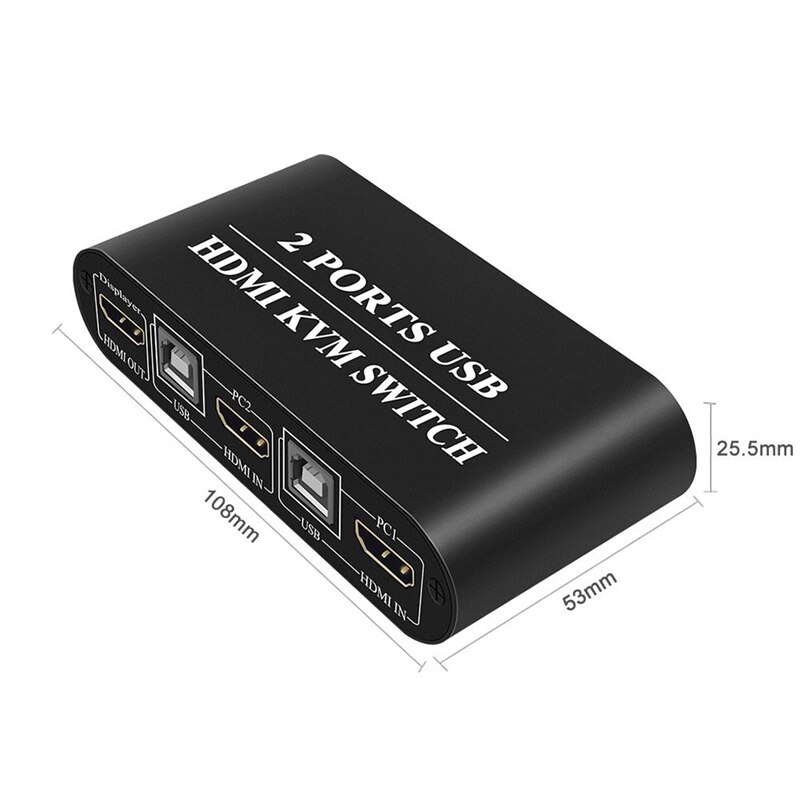 KVM Switcher 2 Port USB HDMI Switch Durable Multif... – Grandado