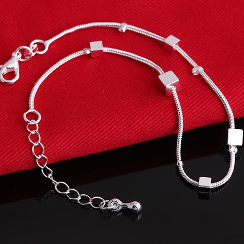 BDJ007 Brand Ankles Small Box Plated Silver Jewelry Barefoot Sandals Leg Chaine Women Foot Bracelet Cheville Chain