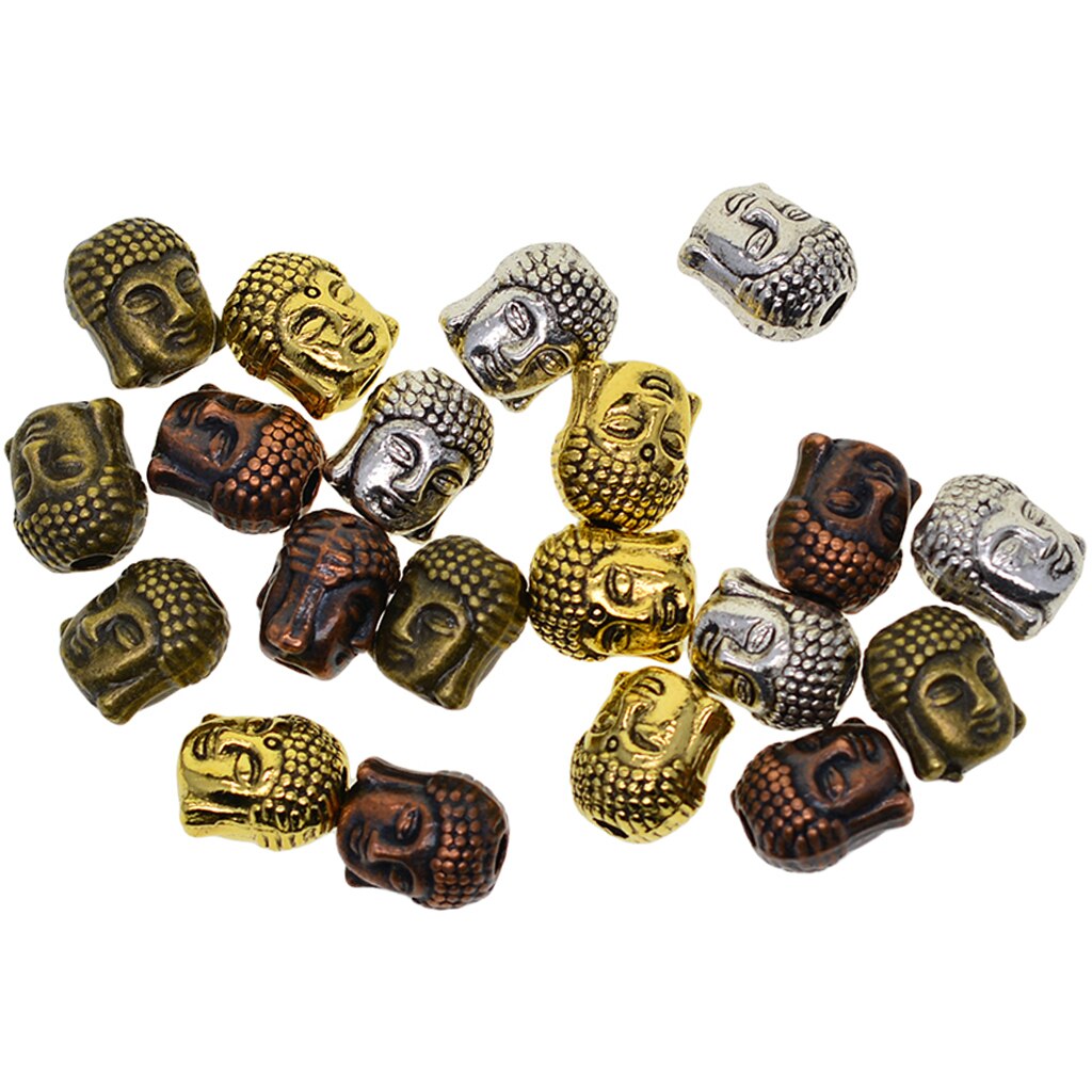 UNICRAFTALE 10 Stuks RVS Schedel Hoofd Spacer Kralen - Antieke Zilveren Bedels Voor Sieraden