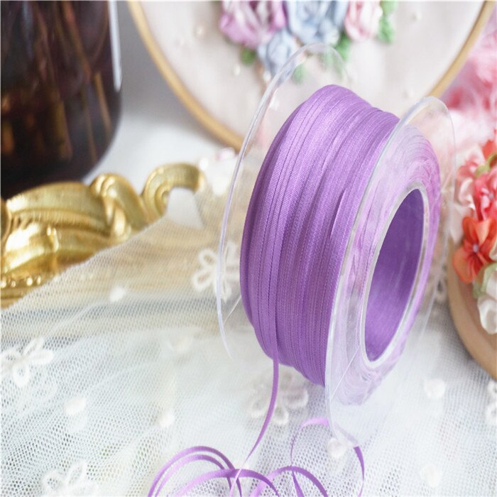 Ruban broderie en soie pure ins style | 2mm, couleur unie, 100% taffetas fin, ruban en soie de , artisanat de ruban Anya: S018 / 100mts per roll