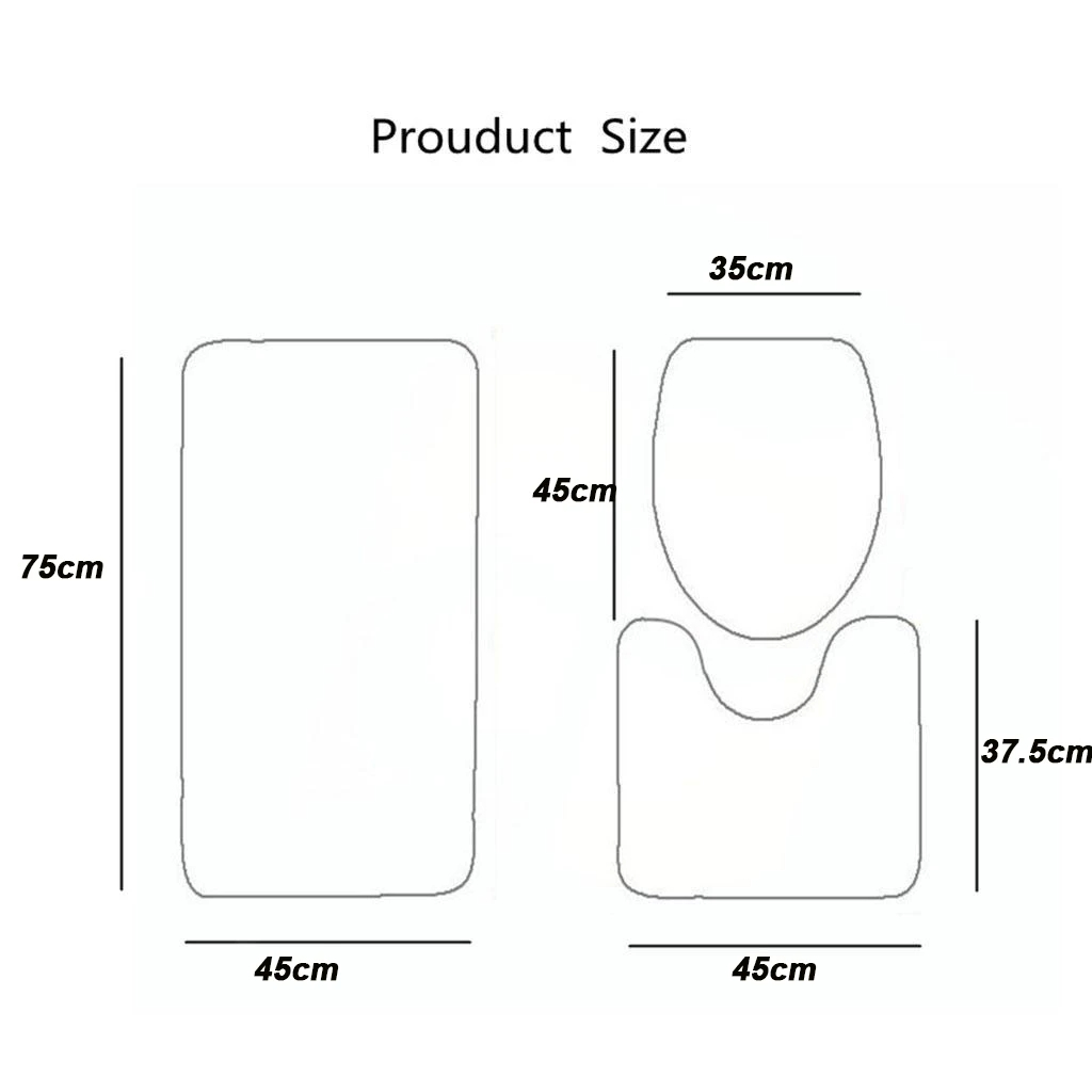 Badkamer marmeren tapijt driedelige set toiletovertrek voetmat badkamer decoratieve mat antislip waterabsorberend dik en comfortabel