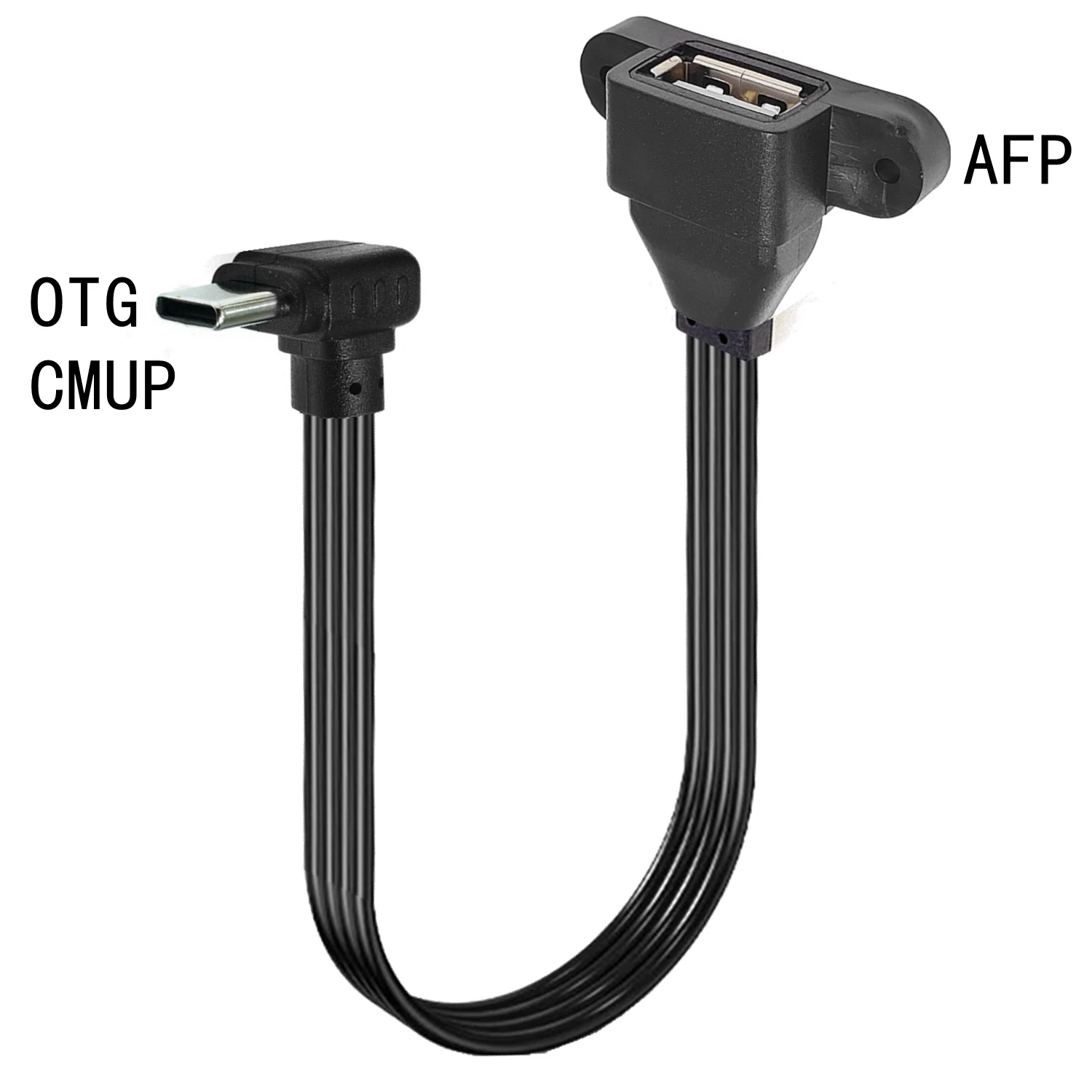 Flat C-type USB to OTG USB cable,Suitable for phones and computers function on TYPE-C 90 degree male to USB 2.0 female adapter: Other / 0.6m