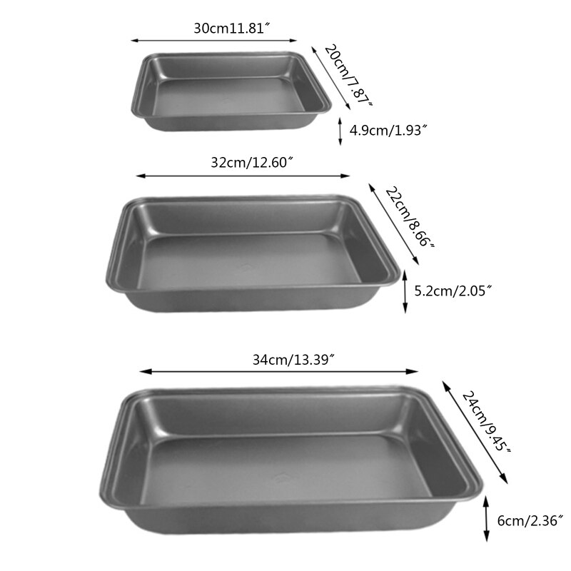 Bakewares Nonstick Cookie Sheet Baking Trays Baking Sheet Dishwasher Safe Non-Toxic Carbon Steel Material 3 Sizes Choose
