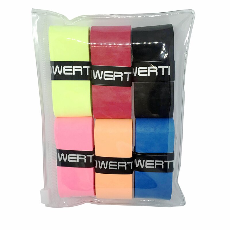 POWERTI 6pcs/lot Dry Sweatbrand Tennis Racket Overgrips Sweat High Flexible Wearable Overgrip for Badminton&Tennis Racket Grip