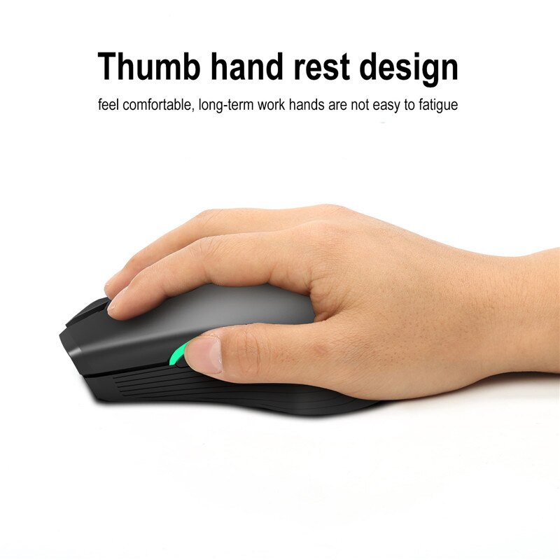 Ratón inalámbrico para juegos, Mouse ergonómico óptico recargable de carga rápida tipo C, RGB, 2,4G, USB, 2400DPI, para PC y portátil