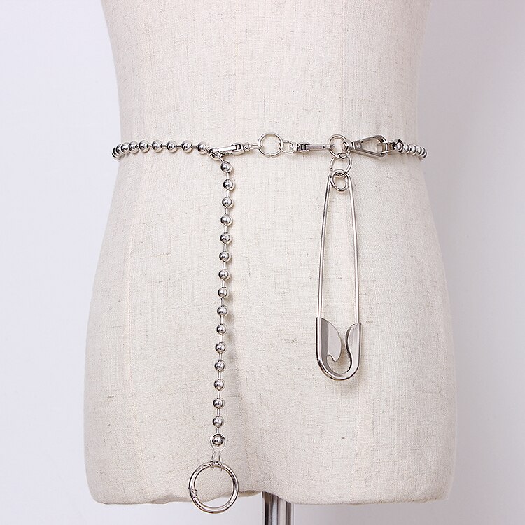 Concave Vorm Self-Made Originele Persoonlijkheid Pin Chain Mode Met Metalen Taille Ketting Mode Mannelijke En Vrouwelijke Broek Keten: Default Title