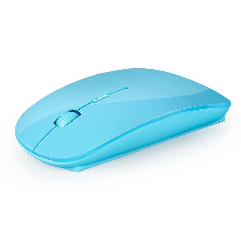 Ultra Thin 2.4GHz Wireless Optical Mouse Computer PC Mice with USB Adapter Mause for all computer laptop Mouse Wireless: Blue