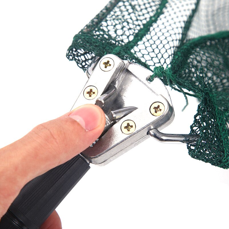 130cm Telescopic Folding Dip Net Telescopic 3Section Dip Net Triangular Head Fine Eye Fishing Net Aluminum Alloy Fold Hand Net