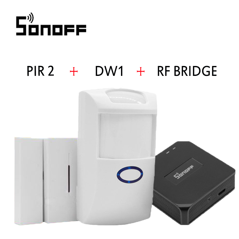 Sonoff RF pont Wifi convertisseur de Signal PIR 2 capteur DW1 capteur d'alarme de porte commutateur domotique avec eWelink Alexa Google Home: PIR DW1 RF Bridge