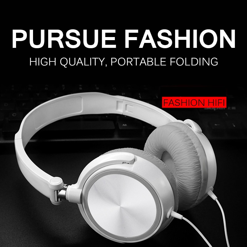 3.5Mm Wired Hoofdtelefoon Ronde Interface Over Ear Opvouwbare Headsets Bass Hifi Sound Music Stereo Oortelefoon