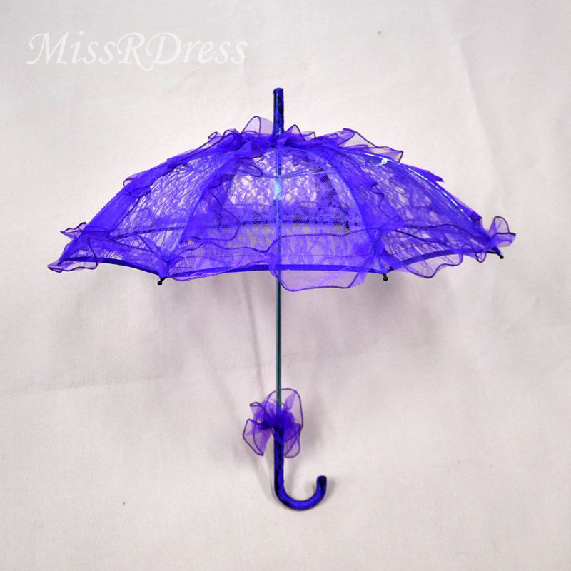 MissRDress Handgemachte Braut Regenschirm Weiß Battenburg Spitze Blume Regenschirm Sonnenschirm Jahrgang Regenschirm Für Hochzeit Zubehör JKs3
