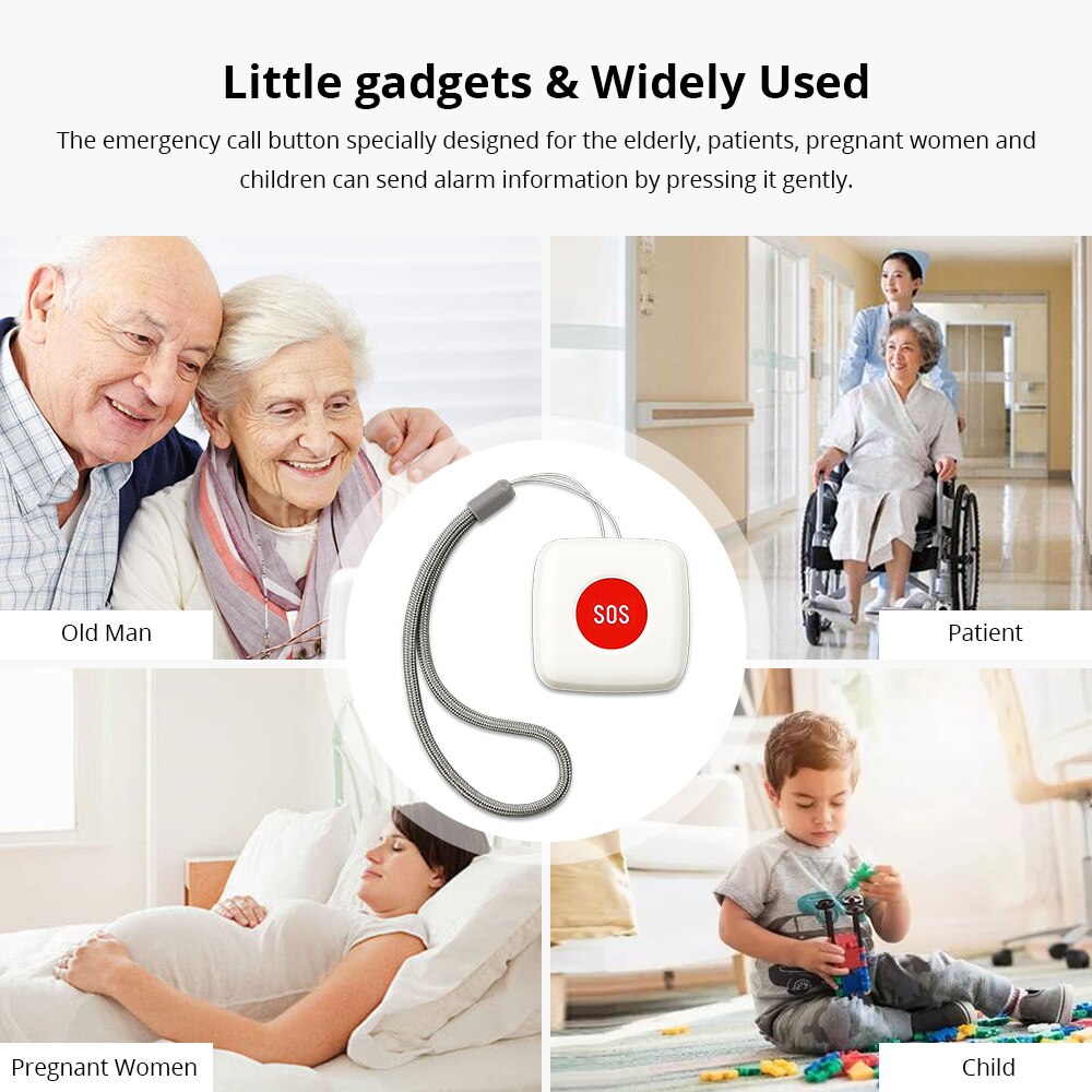 Tuya Zigbee Sos Knop Smart Wireles Sensor Alarm Ouderen Alarm Waterdicht Emergency Hulp Alarm Switch Werken Met Tuya Zigbee Hub