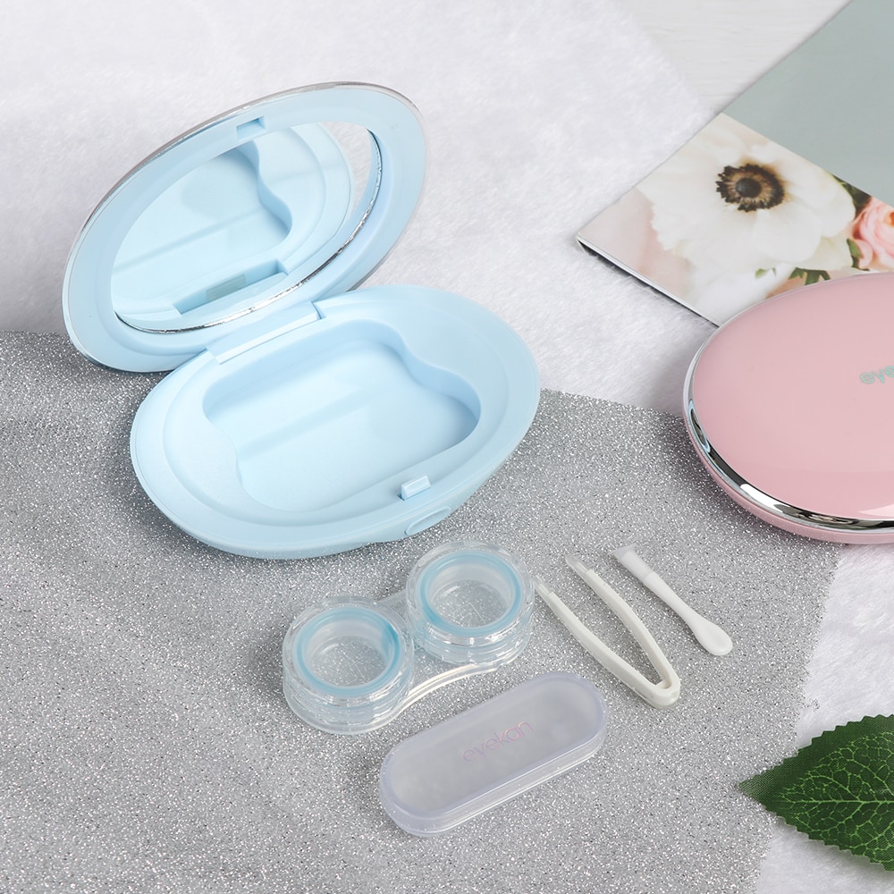 1pc magnetisk induksjon kontaktlinseveske reisebriller linseboks for støtte for beholder for unisex øyepleiesett
