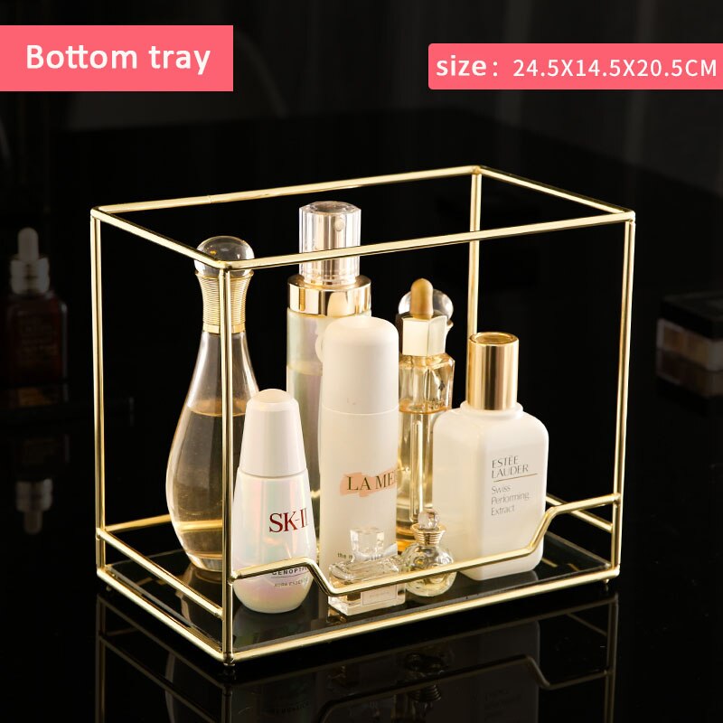 Roterende Cosmetische Plank Parfum Rack Gratis Combinatie Desktop Storage Huidverzorgingsproducten Organizer: large bottom tray