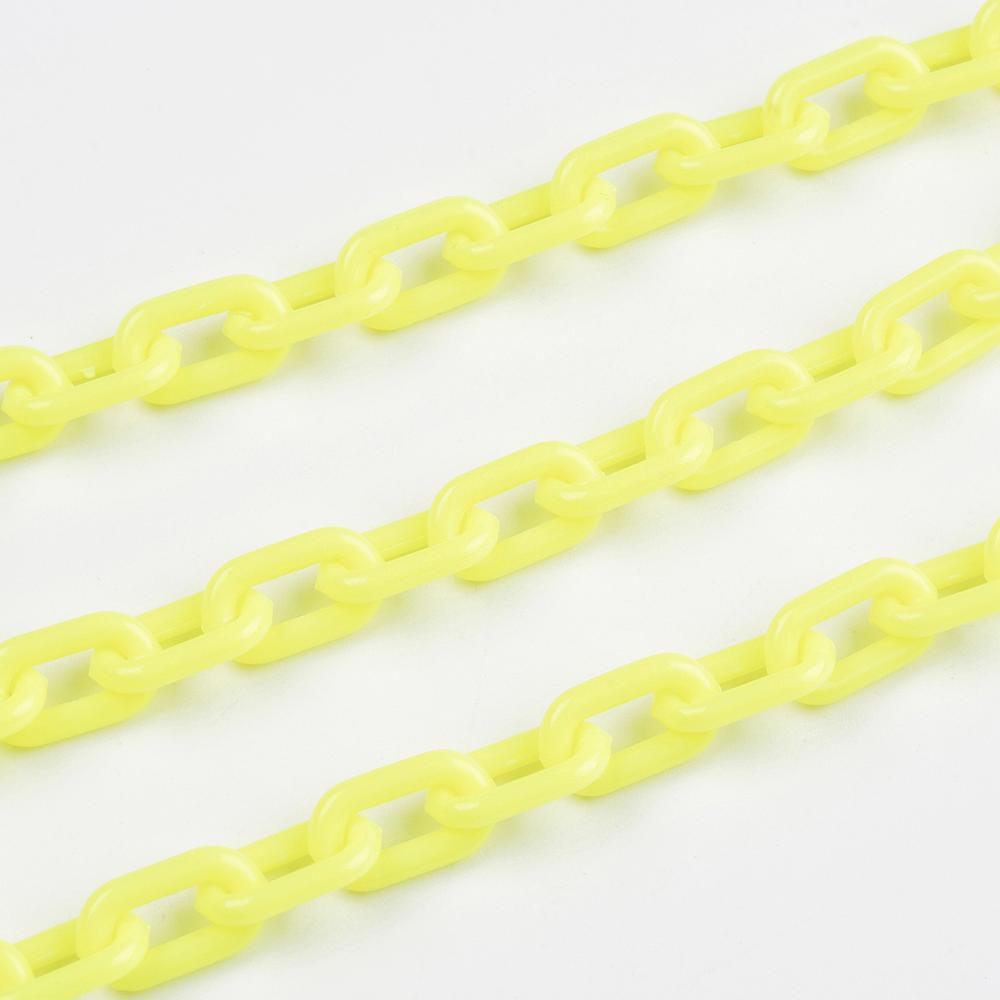 40 cm kleurrijke acryl schakelketting karabijn sleutelhangers voor ketting armband maken van kleurrijke ketting plastic kettingschakels: Blauw