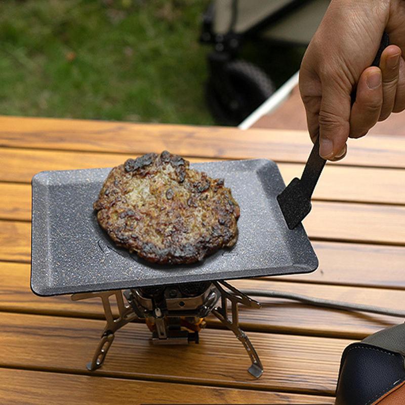 Quadratische Antihaft-Bratpfanne Set tragbare Camping Omelette Pfanne Mini rauchfreie Induktion grill Pfanne Gasherd Backblech für Camp