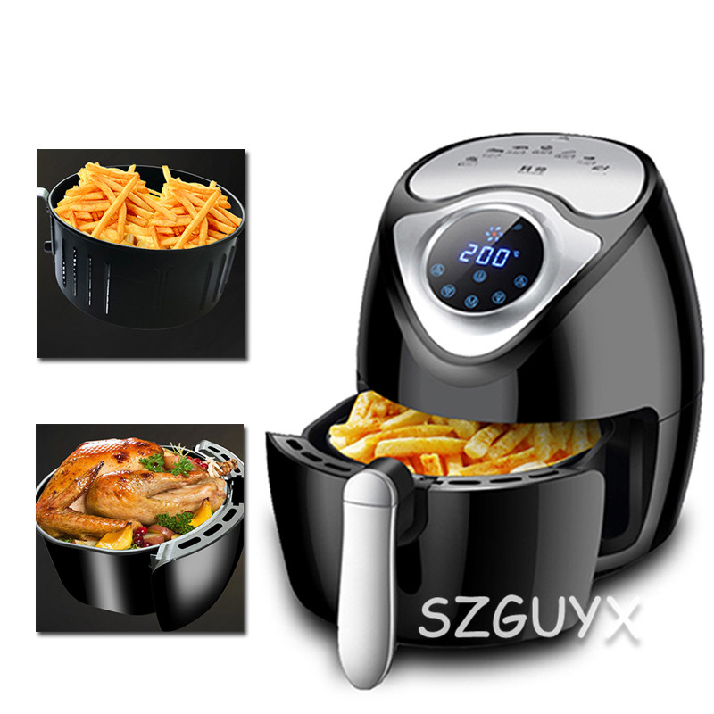 Digital LCD button multi-function household large-capacity intelligent touch screen air electric fryer automatic fries machine