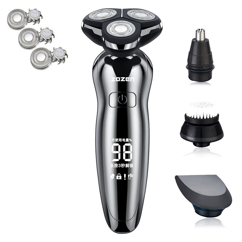 Digital Display Electric Shaver for Men Wet and Dry USB 2-Hour Fast Charging Beard Trimmer Shaving Machine Electric Razor: 5W ZN8508-D