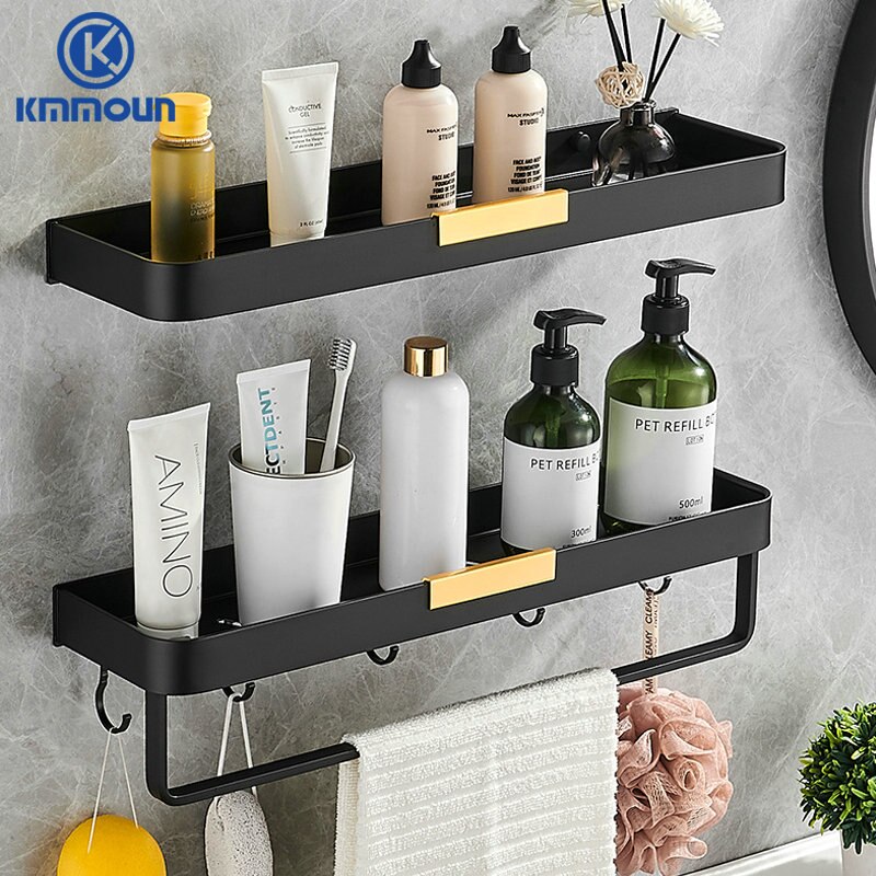 PIBM Elegant Simplicity – Estante Flotante Montado En La Pared Estantes De Bano Cosmeticos De Hierro Almacenamiento Multifuncional 3 Capas 3 Tamanos