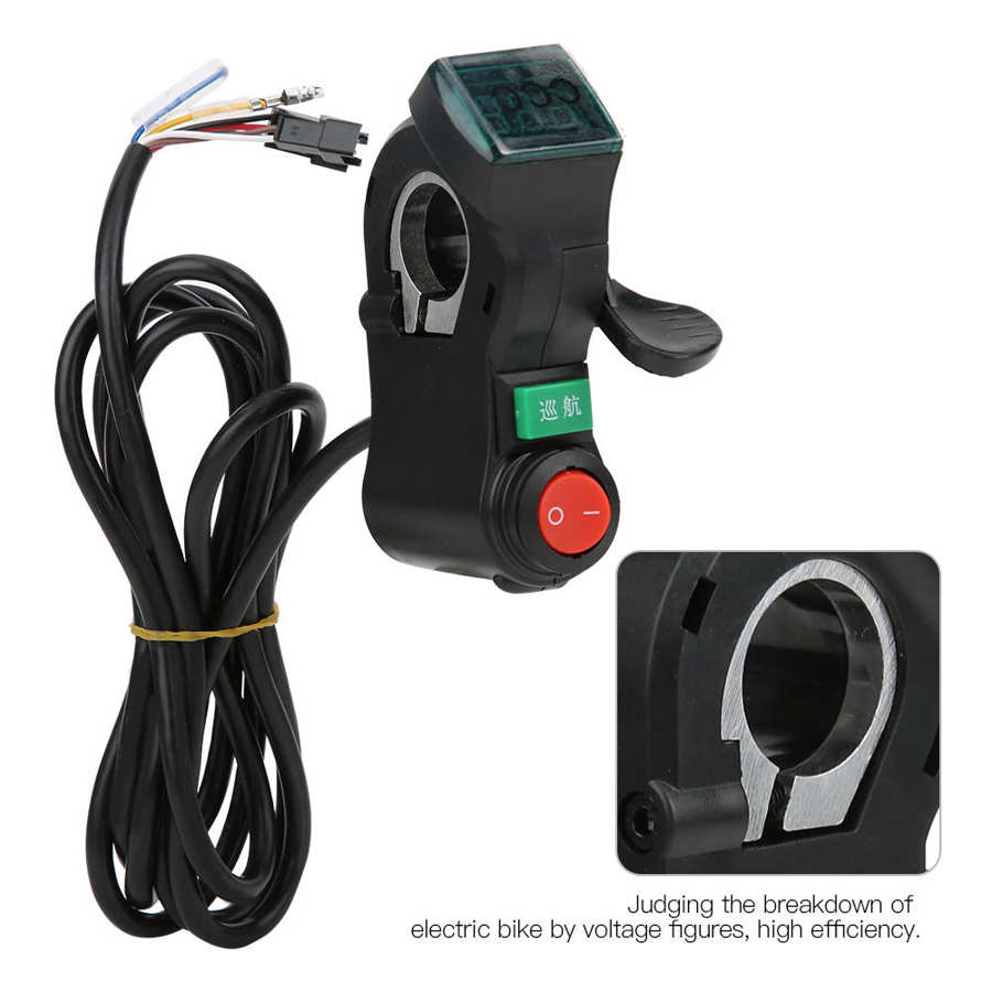 12V 24V 36V 48V 60V 72 V E-Fiets Thumb Throttle Handvat Bar Grip gas Twist Throttle Elektrische Fiets Gashendel