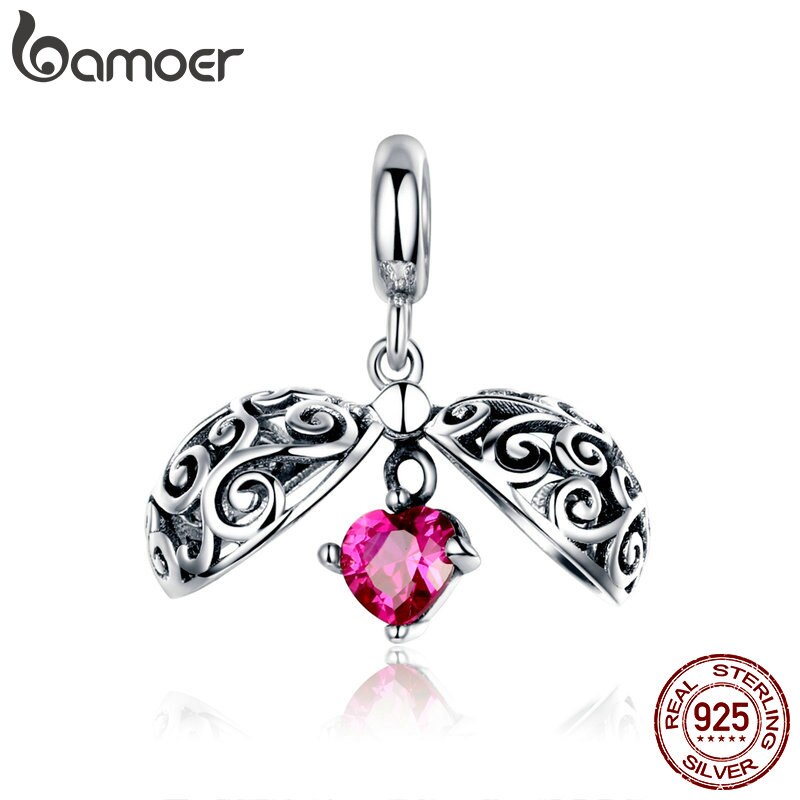 BAMOER Neue 925 Sterling Silber Geheimnis Obst Box Käfig Anhänger Charms fit Charme Armbänder DIY Schmuck Machen SCC1114