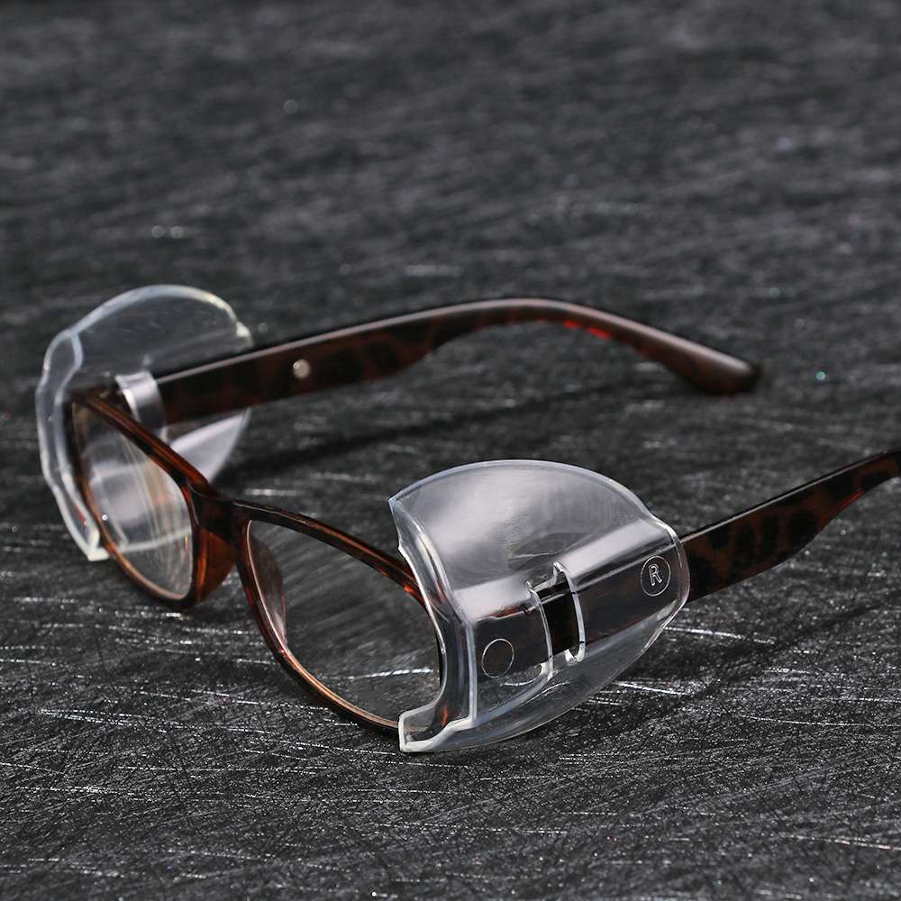 Protectores laterales transparentes para gafas, protectores de seguridad antideslizantes, flexibles, adecuados para escudo Universal, a prueba de polvo y viento, 2 uds.