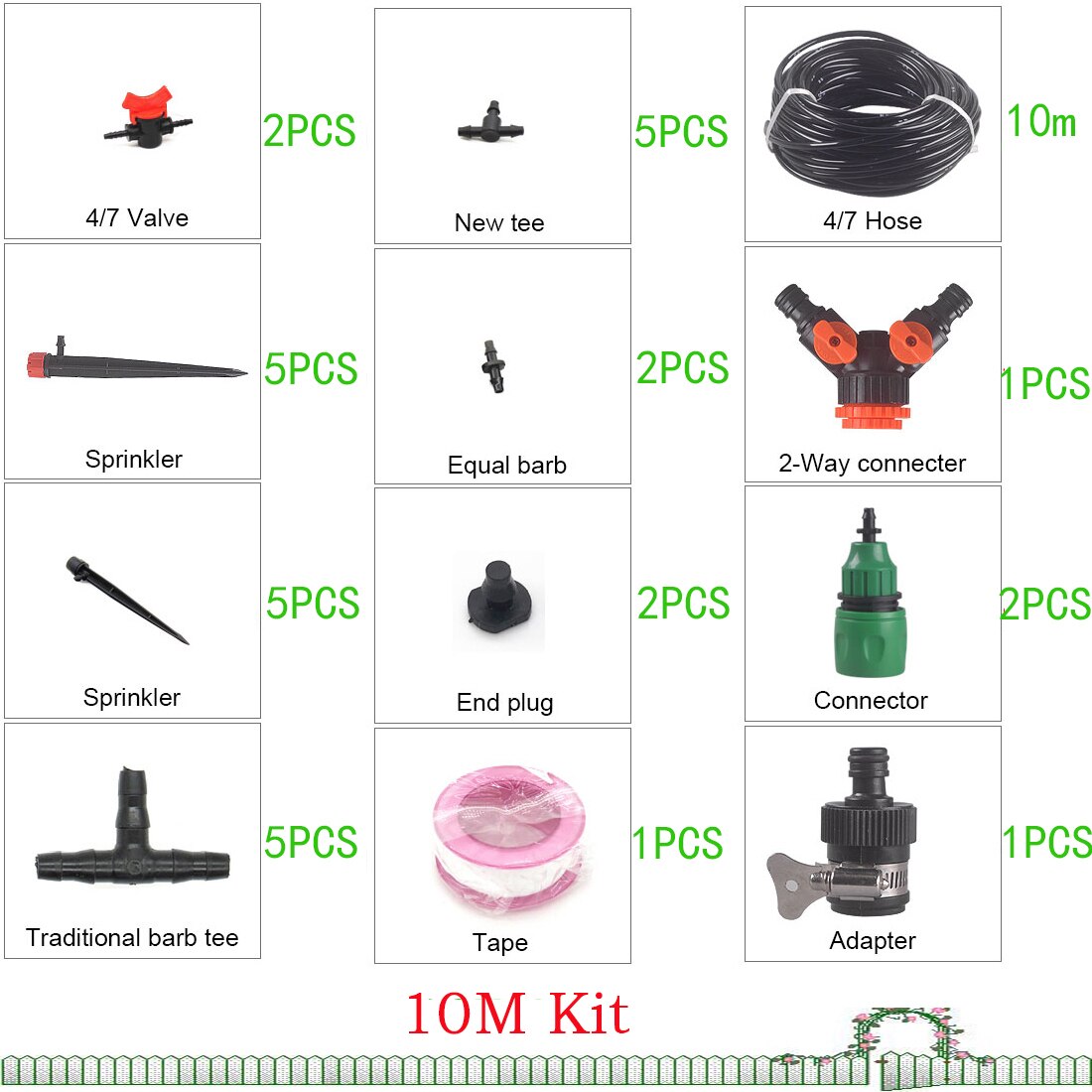 5/10/15/20/25M Garten Bewässerung Bewässerung Bausätze 4/7mm Schlauch Schlauch Verteiler Schnell Connecter Sprinkler T Garten System