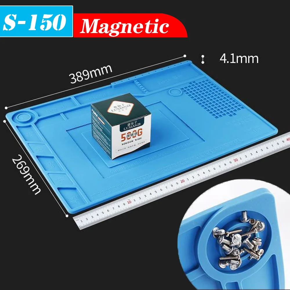 500℃ Heat-Resistant Soldering Station Silicon Mat Work Pad Desk Platform Welding Station for Electronic BGA Soldering Station: WHITE